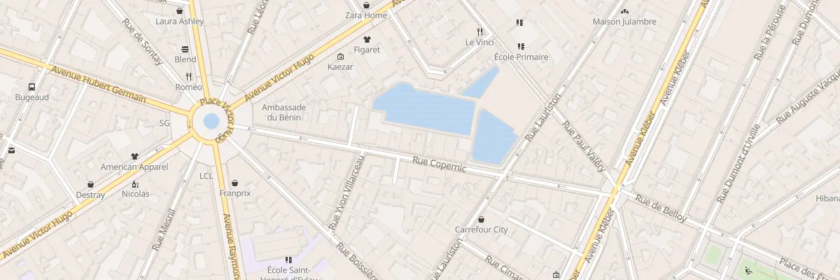 Plan du 28 Rue Copernic à Paris 16e Arrondissement