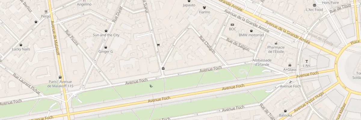 Plan du 28 Av Foch à Paris 16e Arrondissement