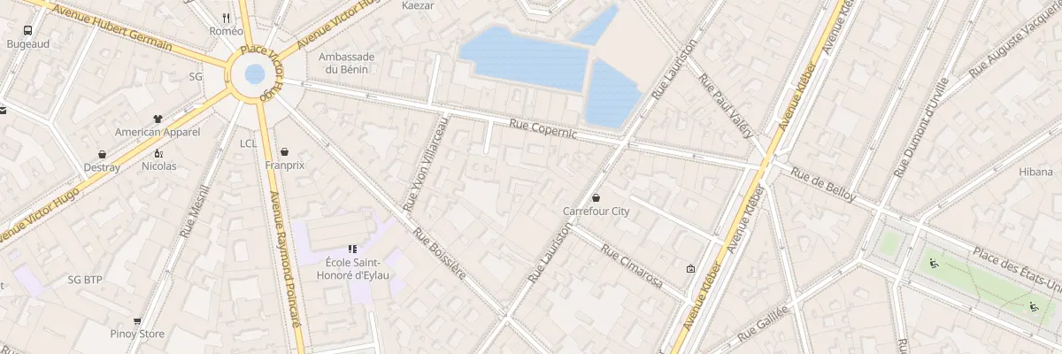 Plan du 27 Rue Copernic à Paris 16e Arrondissement