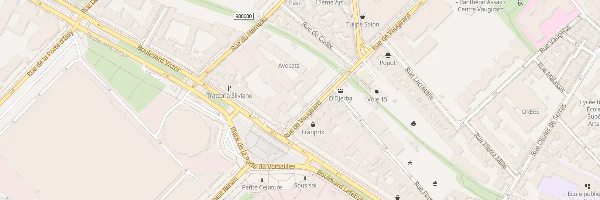 Plan du 380 Rue de Vaugirard à Paris 15e Arrondissement