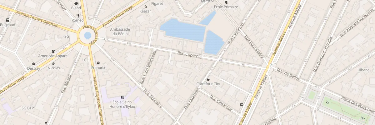 Plan du 23 Rue Copernic à Paris 16e Arrondissement