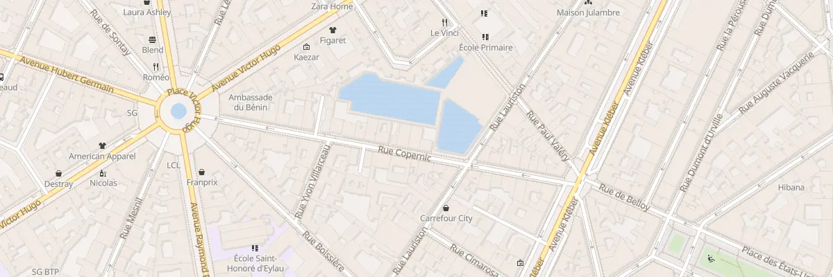 Plan du 22 Rue Copernic à Paris 16e Arrondissement