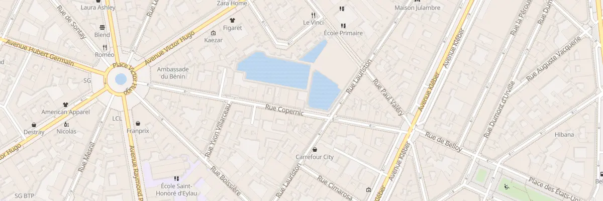 Plan du 20 Rue Copernic à Paris 16e Arrondissement