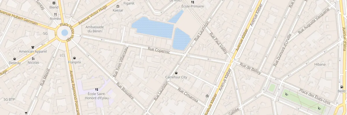 Plan du 17 Rue Copernic à Paris 16e Arrondissement