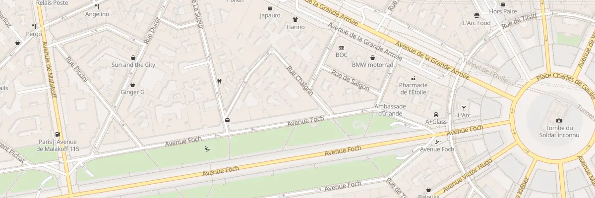 Plan du 22 Av Foch à Paris 16e Arrondissement