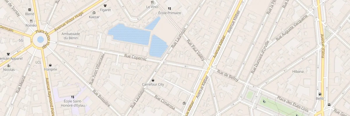Plan du 14 Rue Copernic à Paris 16e Arrondissement