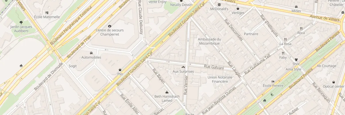 Plan du 20 Rue Galvani à Paris 17e Arrondissement