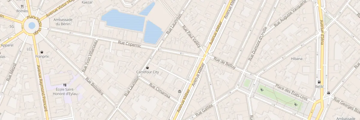 Plan du 5 Rue Copernic à Paris 16e Arrondissement