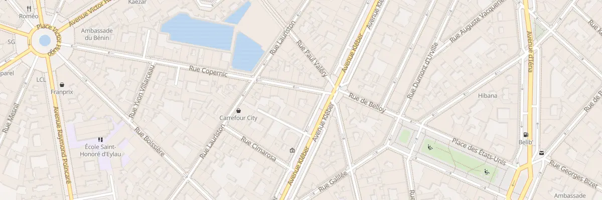 Plan du 3 Rue Copernic à Paris 16e Arrondissement