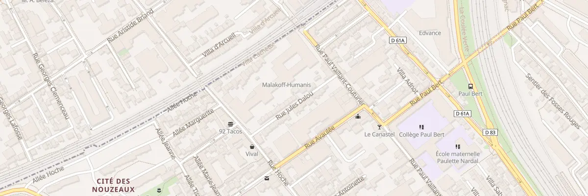 Plan du 14 Rue Jules Dalou à Malakoff
