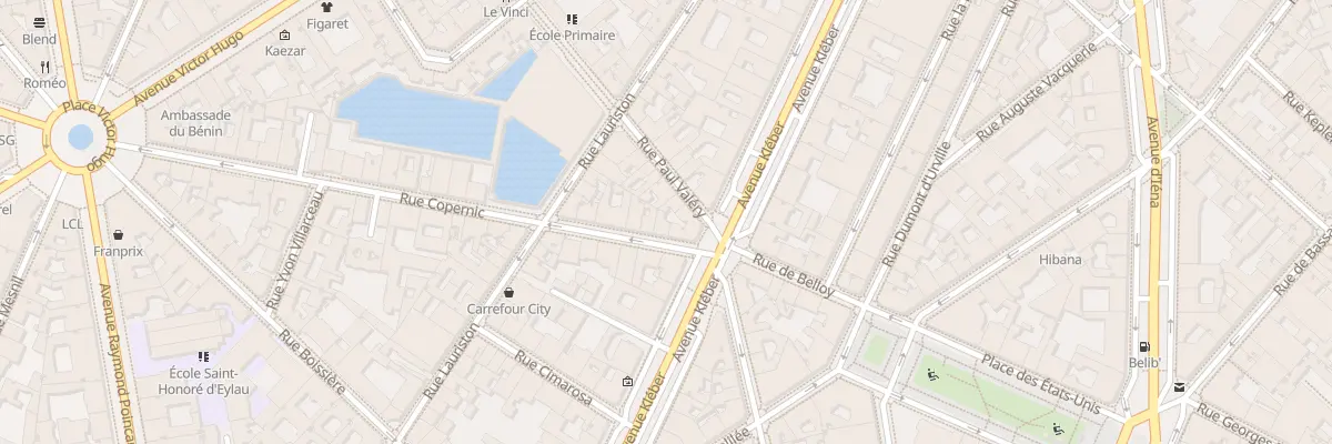 Plan du 4 Rue Copernic à Paris 16e Arrondissement