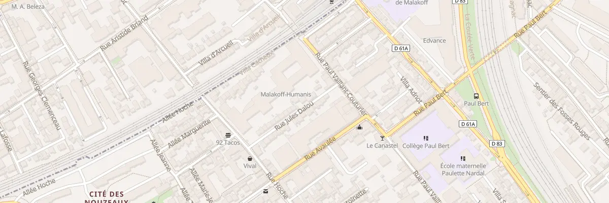 Plan du 10 Rue Jules Dalou à Malakoff