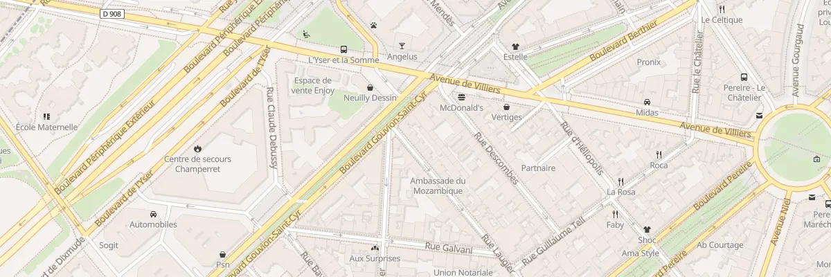 Plan du 90 Rue Laugier à Paris 17e Arrondissement