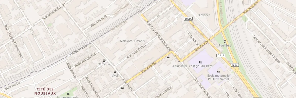 Plan du 11 Rue Jules Dalou à Malakoff