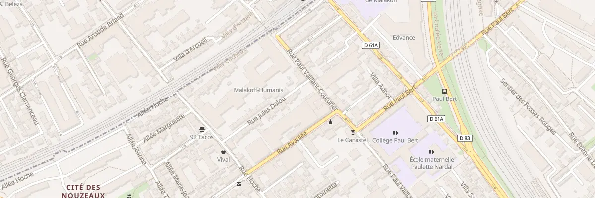 Plan du 7 Rue Jules Dalou à Malakoff
