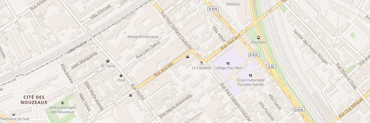 Plan du 3 Rue Avaulée à Malakoff