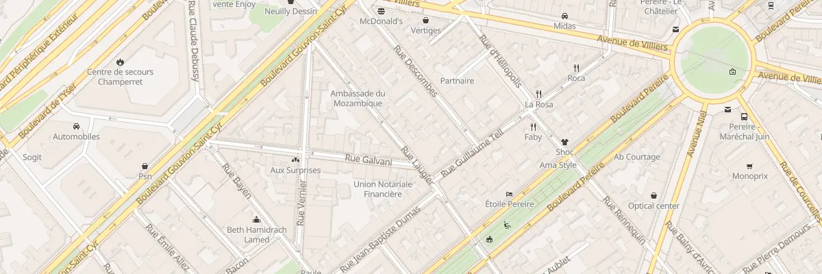 Plan du 70 Rue Laugier à Paris 17e Arrondissement