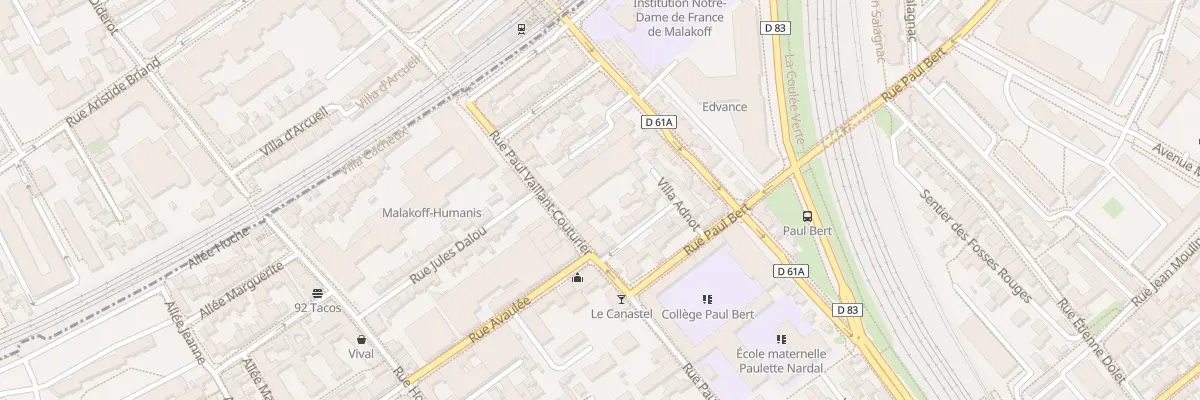 Plan du 124 Rue P Vaillant Couturier à Malakoff