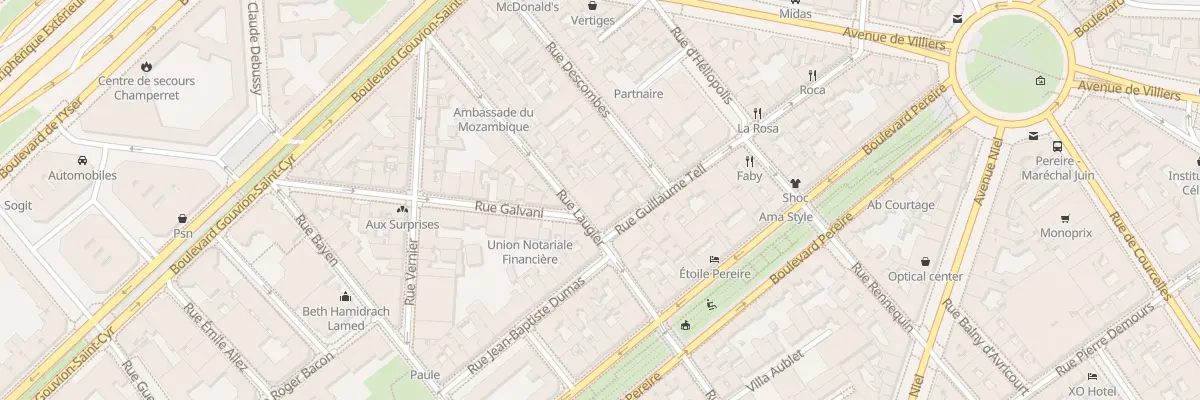 Plan du 64 Rue Laugier à Paris 17e Arrondissement
