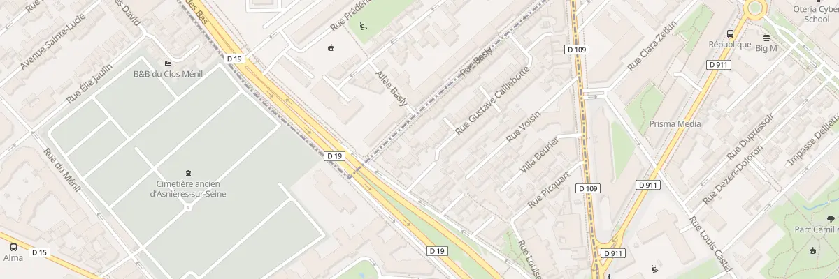 Plan du 14 Rue Basly à Asnières-sur-Seine