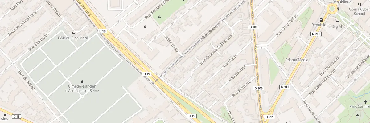 Plan du 18 Rue Basly à Asnières-sur-Seine