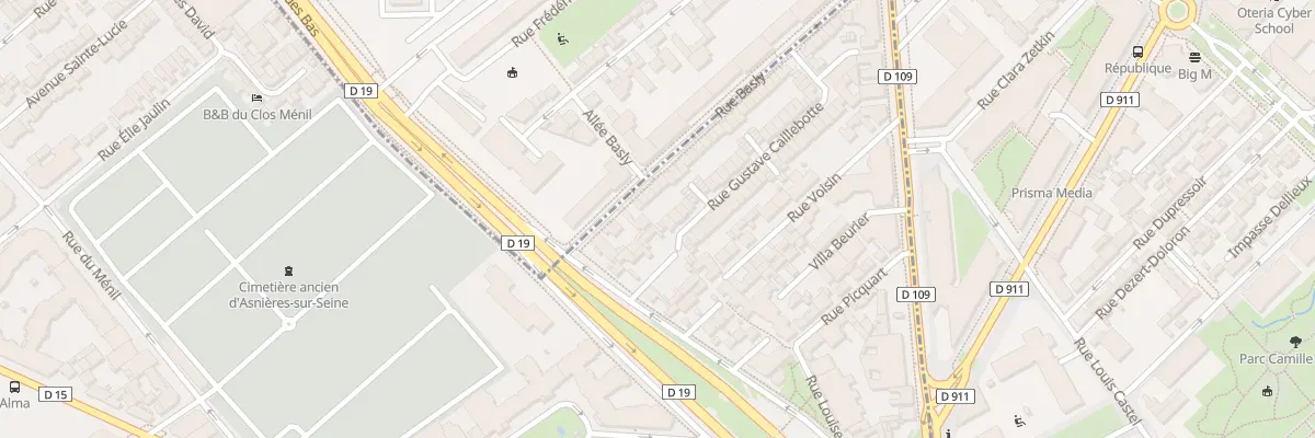 Plan du 16 Rue Basly à Asnières-sur-Seine