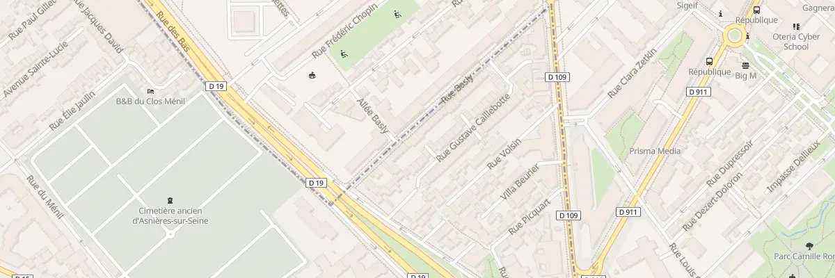 Plan du 26 Rue Basly à Asnières-sur-Seine