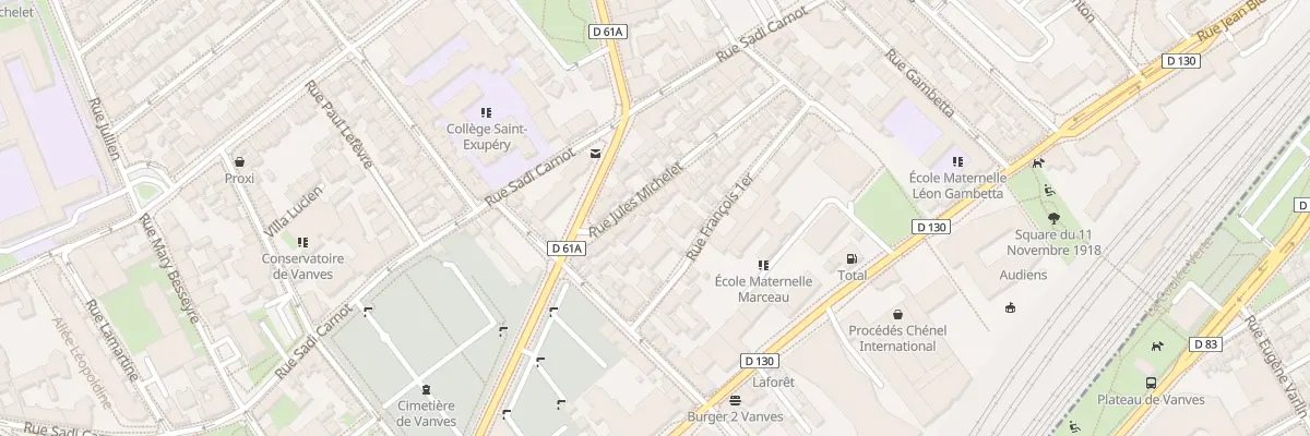Plan du 27 Rue Jules Michelet à Vanves