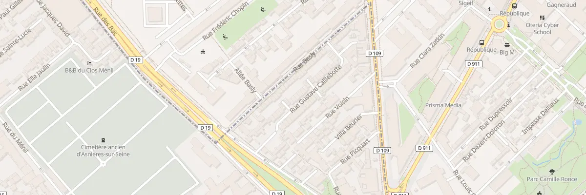 Plan du 11 Rue Gustave Caillebotte à Asnières-sur-Seine