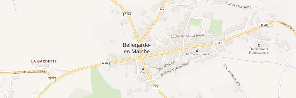 Plan du 10 Rue Grande à Bellegarde-en-Marche