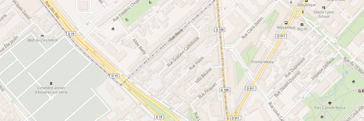 Plan du 22 Rue Gustave Caillebotte à Asnières-sur-Seine