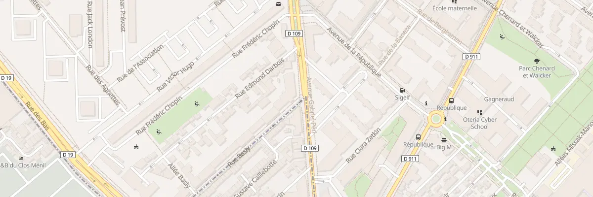 Plan du 6 Rue Basly à Gennevilliers