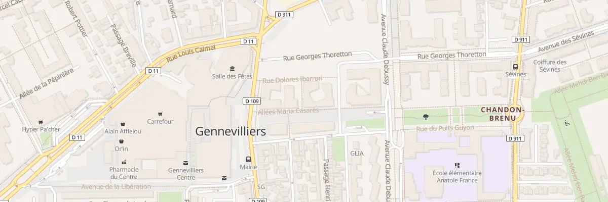 Plan du 3 Rue Joséphine Baker à Gennevilliers