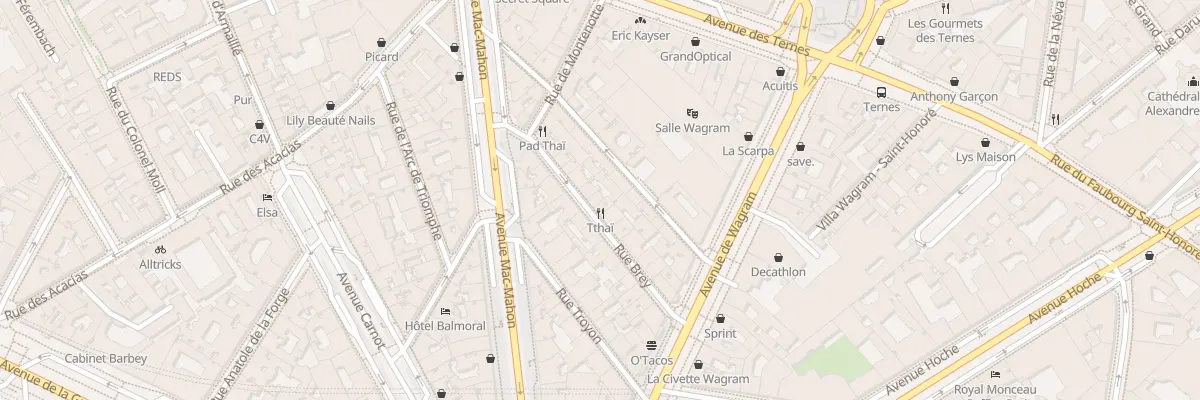 Plan du 20 Rue Brey à Paris 17e Arrondissement