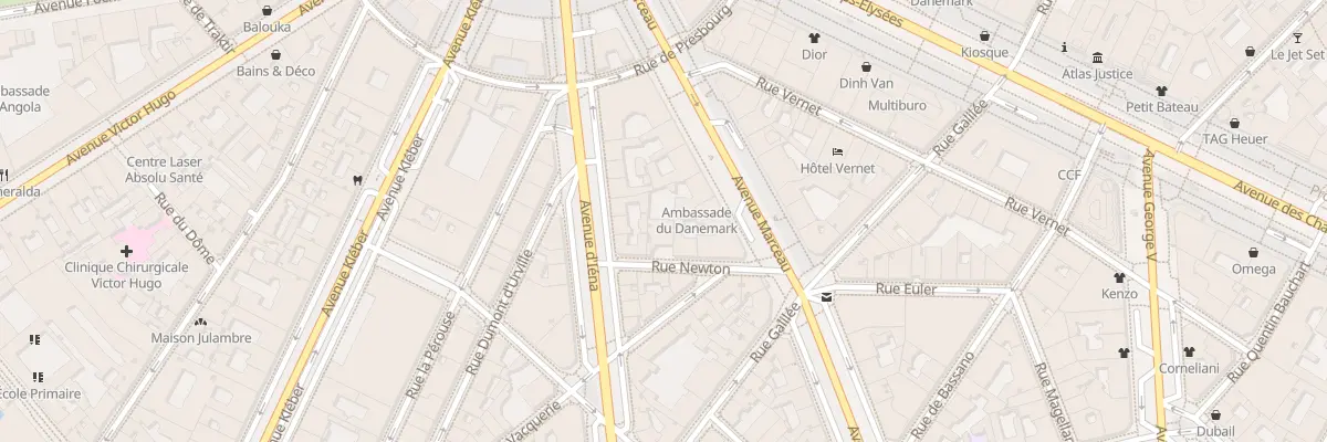 Plan du 8 Rue Newton à Paris 16e Arrondissement