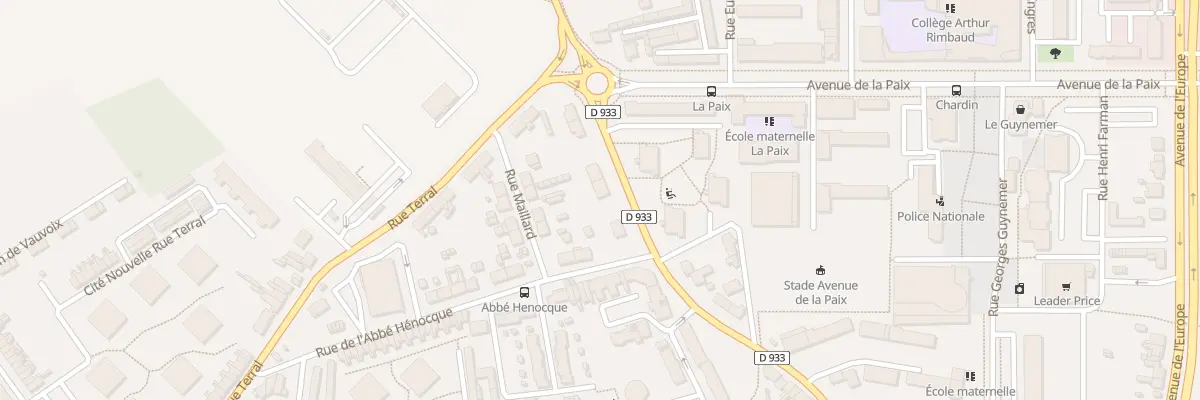 Plan du 93 Rue Franklin Roosevelt à Amiens