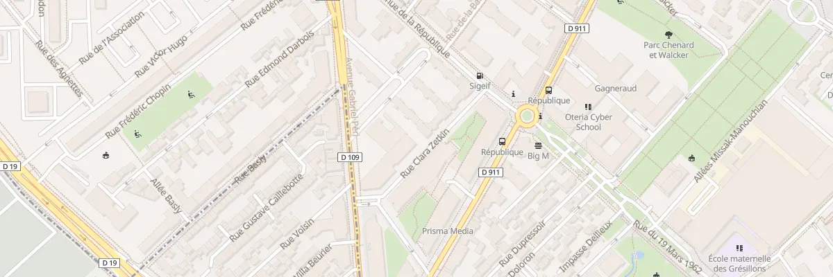 Plan du 3 Rue Clara Zetkin à Gennevilliers