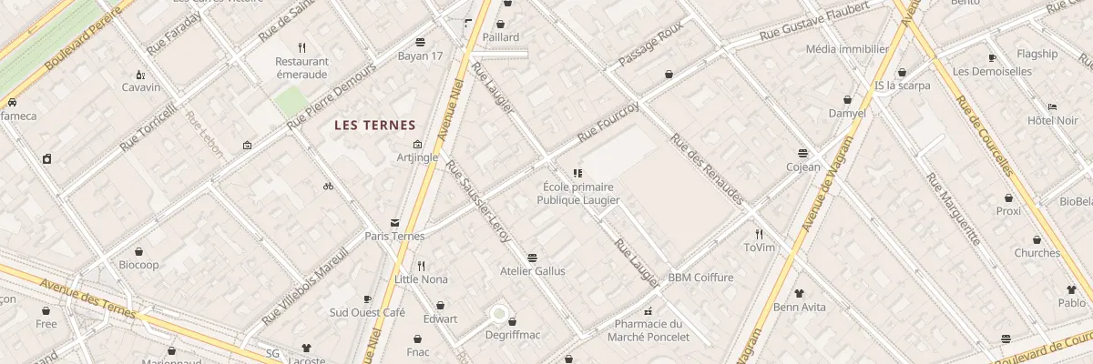Plan du 15 Rue Laugier à Paris 17e Arrondissement