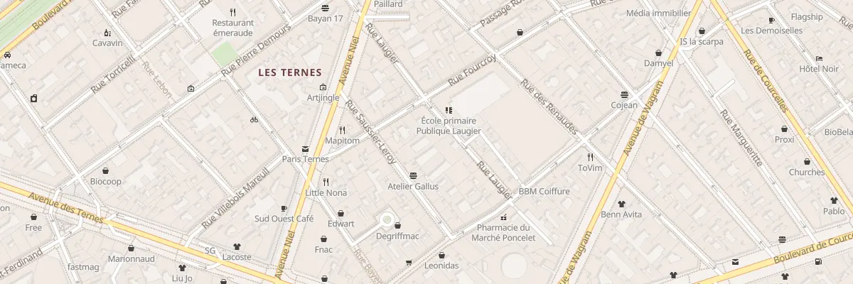 Plan du 13 Rue Laugier à Paris 17e Arrondissement