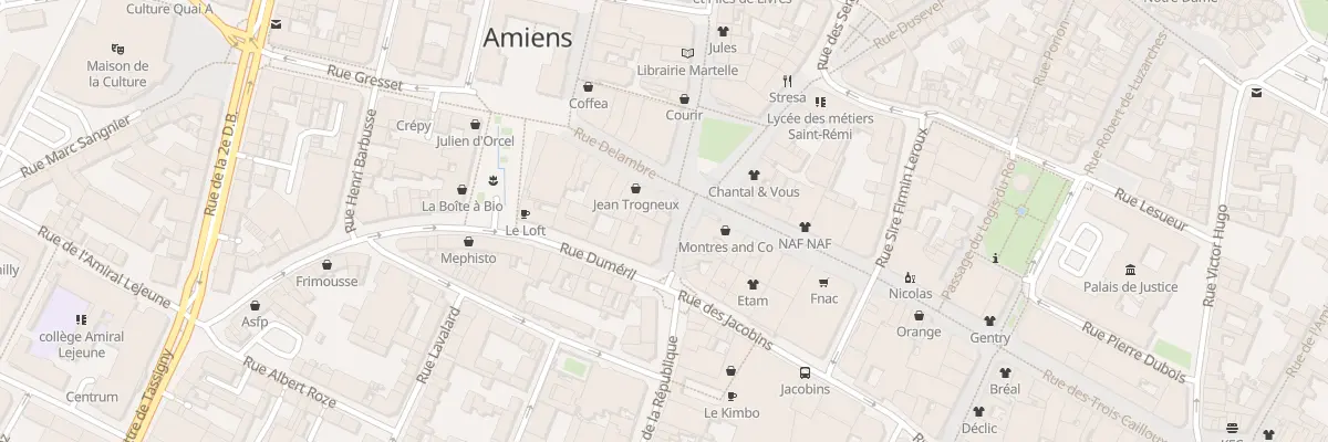 Plan du 1B Pl Gambetta à Amiens