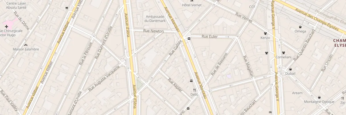 Plan du 48 Rue Galilée à Paris 16e Arrondissement