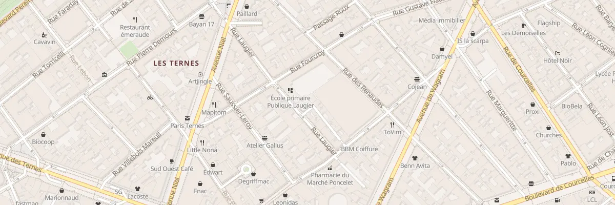 Plan du 14 Rue Laugier à Paris 17e Arrondissement