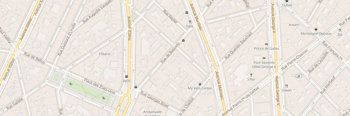 Plan du 20 Rue de Bassano à Paris 16e Arrondissement