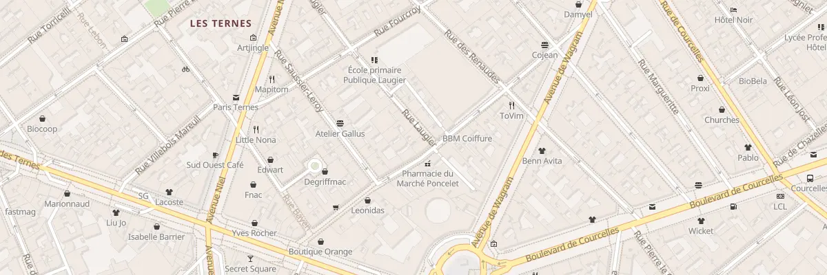 Plan du 3 Rue Laugier à Paris 17e Arrondissement