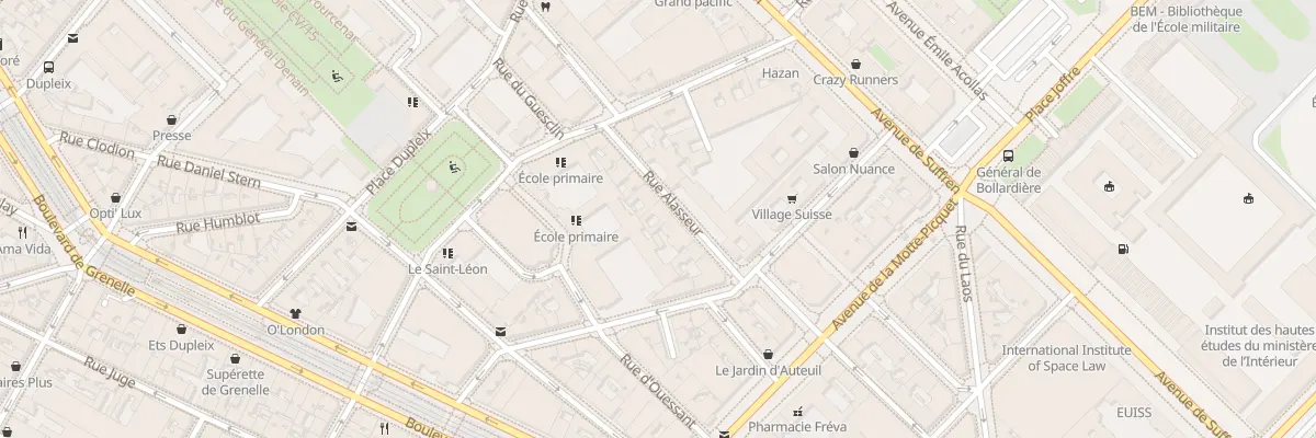 Plan du 8 Rue Alasseur à Paris 15e Arrondissement