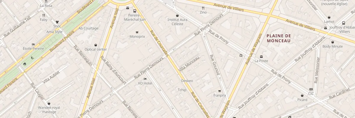 Plan du 160 Rue de Courcelles à Paris 17e Arrondissement