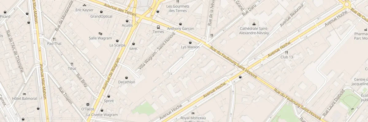 Plan du 225 Rue du Faubourg Saint-Honoré à Paris 8e Arrondissement