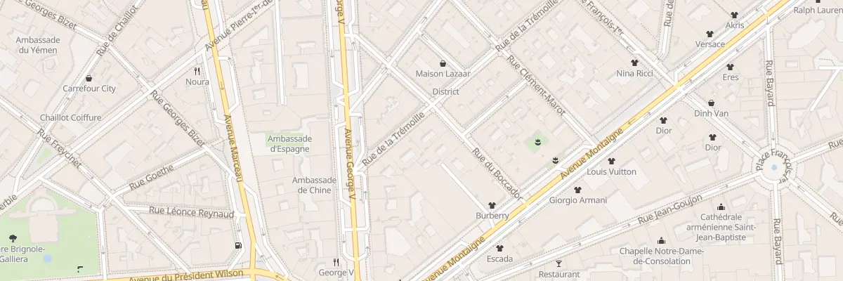 Plan du 10 Rue de la Trémoille à Paris 8e Arrondissement
