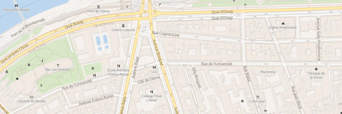 Plan du 7 Av Bosquet à Paris 7e Arrondissement