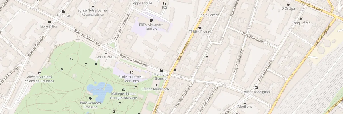 Plan du 66 Rue Brancion à Paris 15e Arrondissement